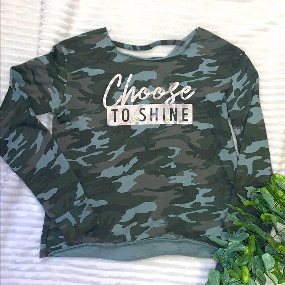 Girls LongSleeve Justice Camo Sweatshirt Sz 10